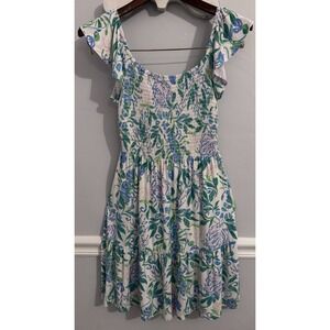 Lilly Pulitzer Jilly Smocked Dress in "Resort White Just A Pinch" Size Small